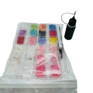 DIY Nail Art Decoration Kit,  Includes various colors and tools for precise appl